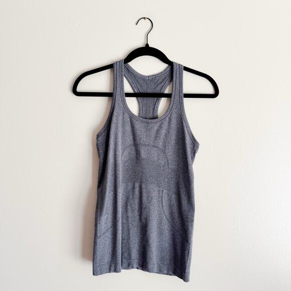 Lululemon Grey Heathered Swiftly Tech Racerback Seamless Tank Size 4 - Picture 1 of 4